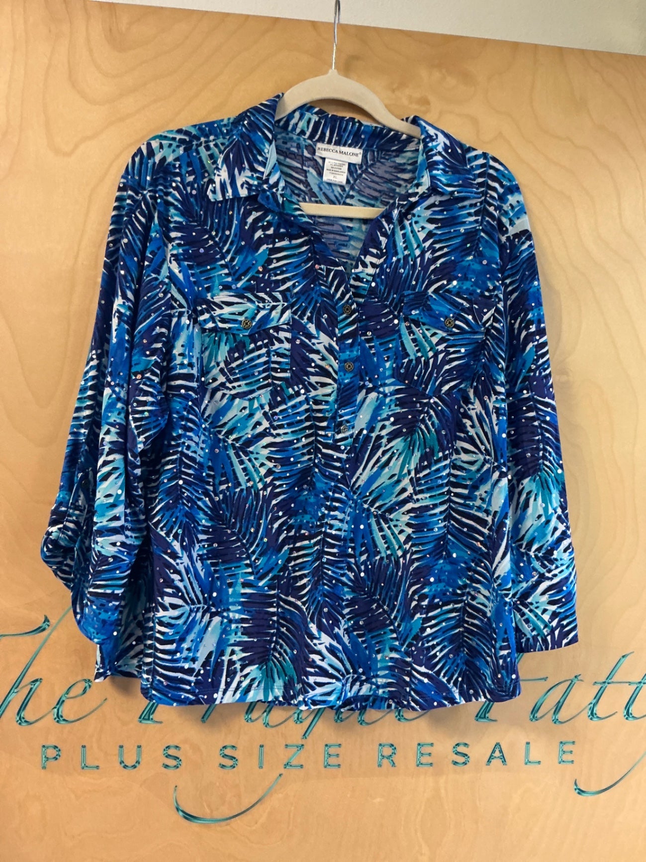 Rebecca Malone Blouse - Blue - XL