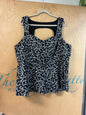 Torrid Sleeveless Blouse - Black with white floral pattern - 3
