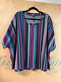 Torrid Short Sleeve Sweatshirt - Multicolor (predominantly purple, green, blue, gray, and black) - 3