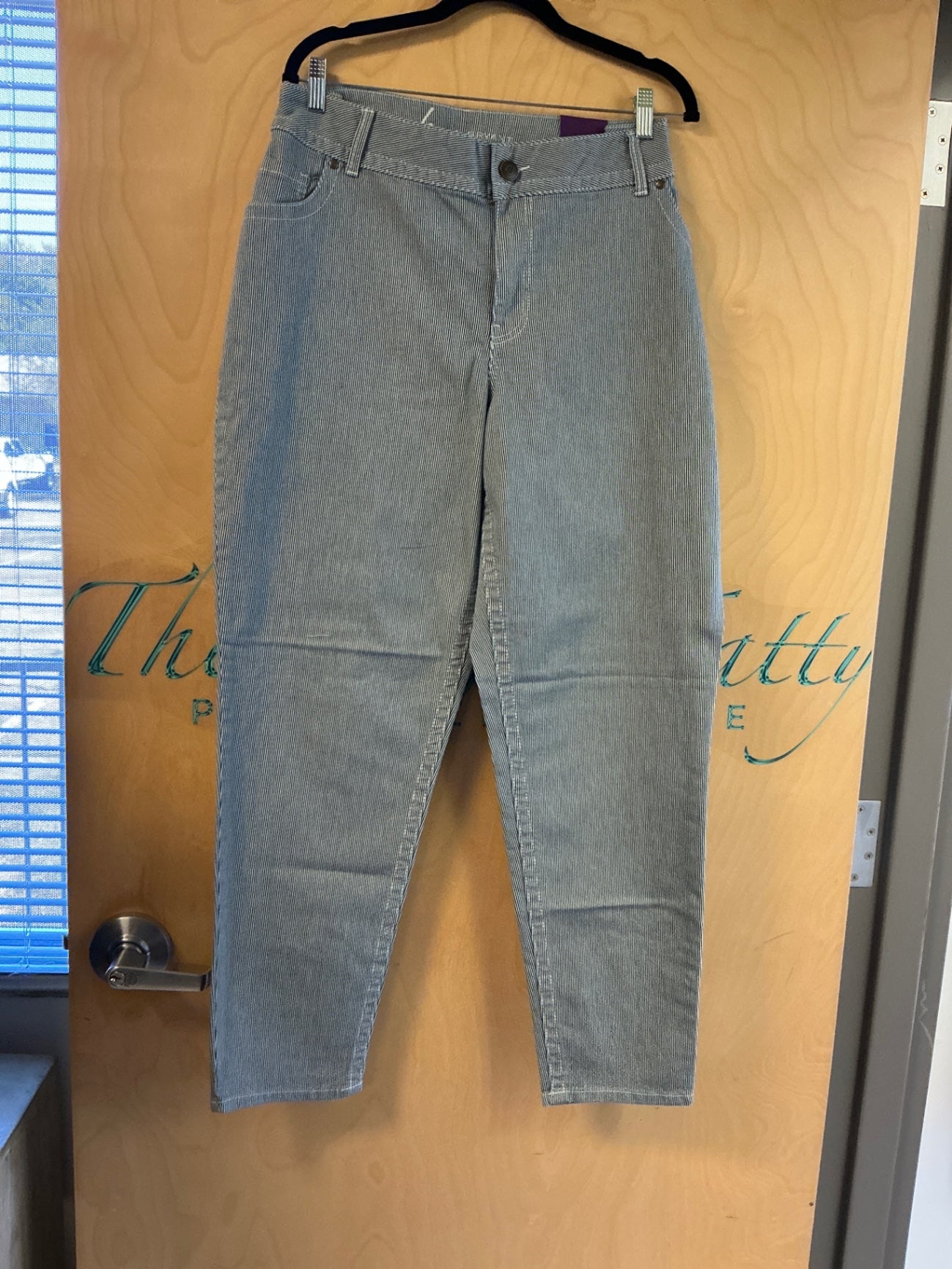 Lane Bryant Skinny Jeans - Blue w/ White Pinstripe - 22 NWT