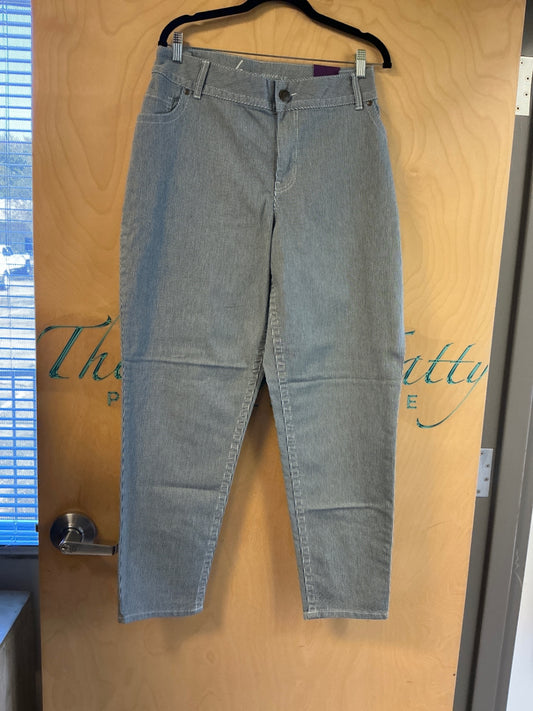 Lane Bryant Skinny Jeans - Blue w/ White Pinstripe - 22 NWT