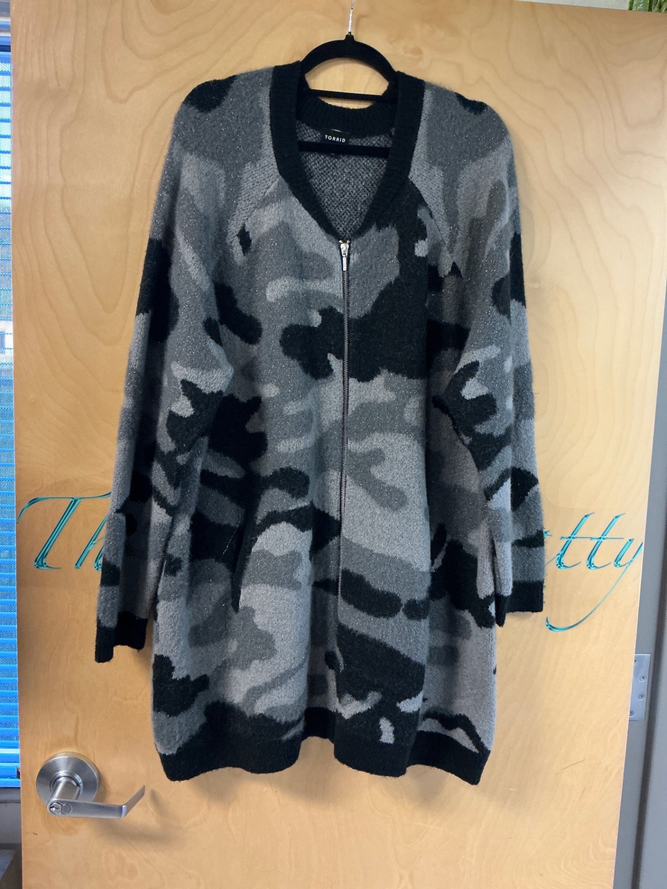 TORRID Sweater Jacket - Grey, Black - 3