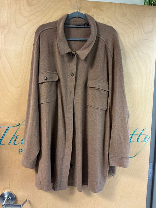 Susan Graver Shacket - Brown - 5X