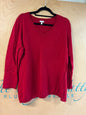 Talbots V Neck Sweater - Red - 1X