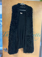 One World Faux Fur Vest Cardigan - Black - 3X
