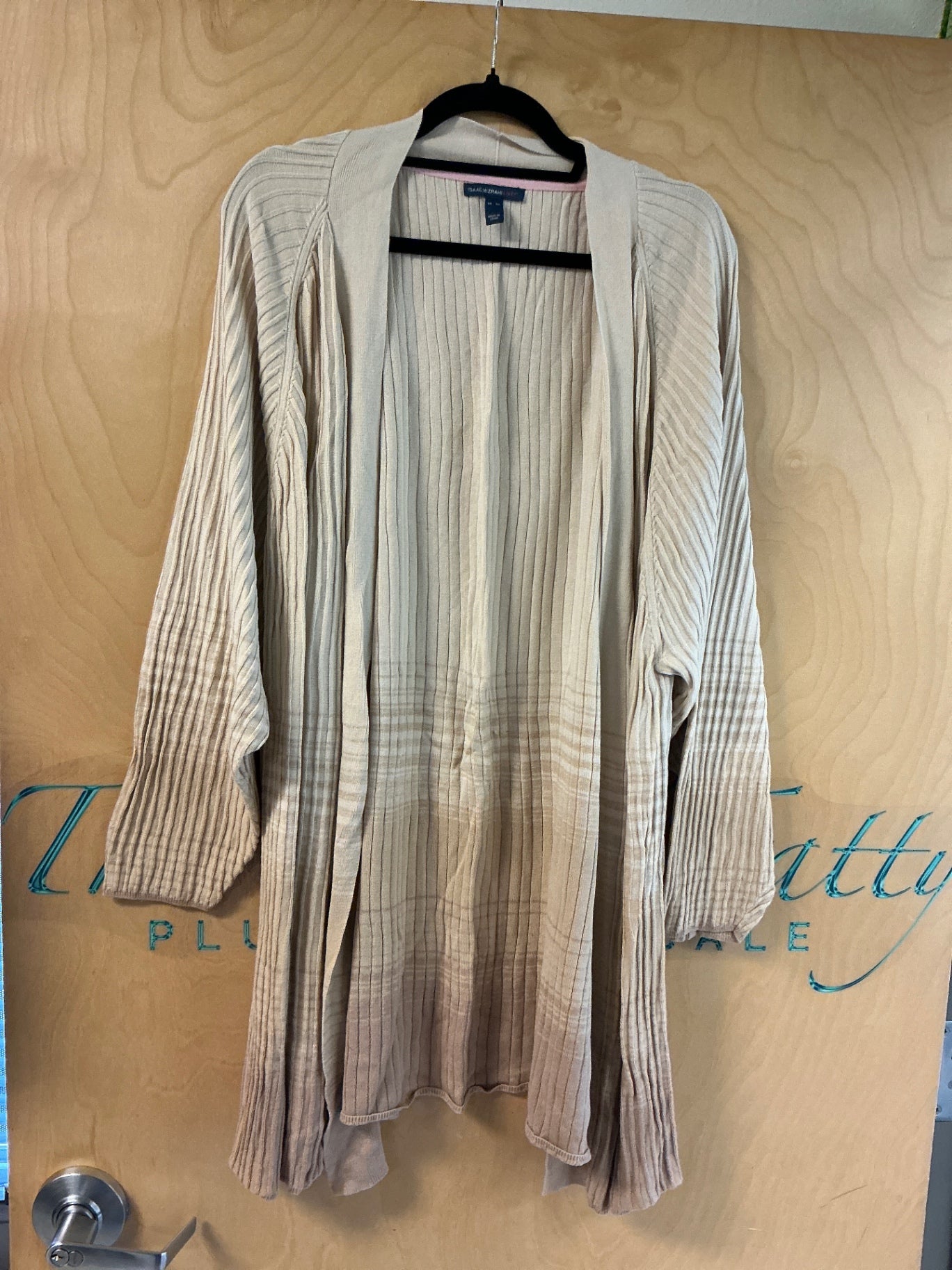 Isaac Mizrahi Live! Cardigan - Beige - 5X