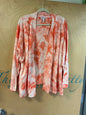 Isaac Mizrahi Live! Cardigan - Orange and white tie-dye - 5X