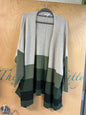 Skinnygirl Cardigan - Beige and Green with Dark Green Stripes - 5X