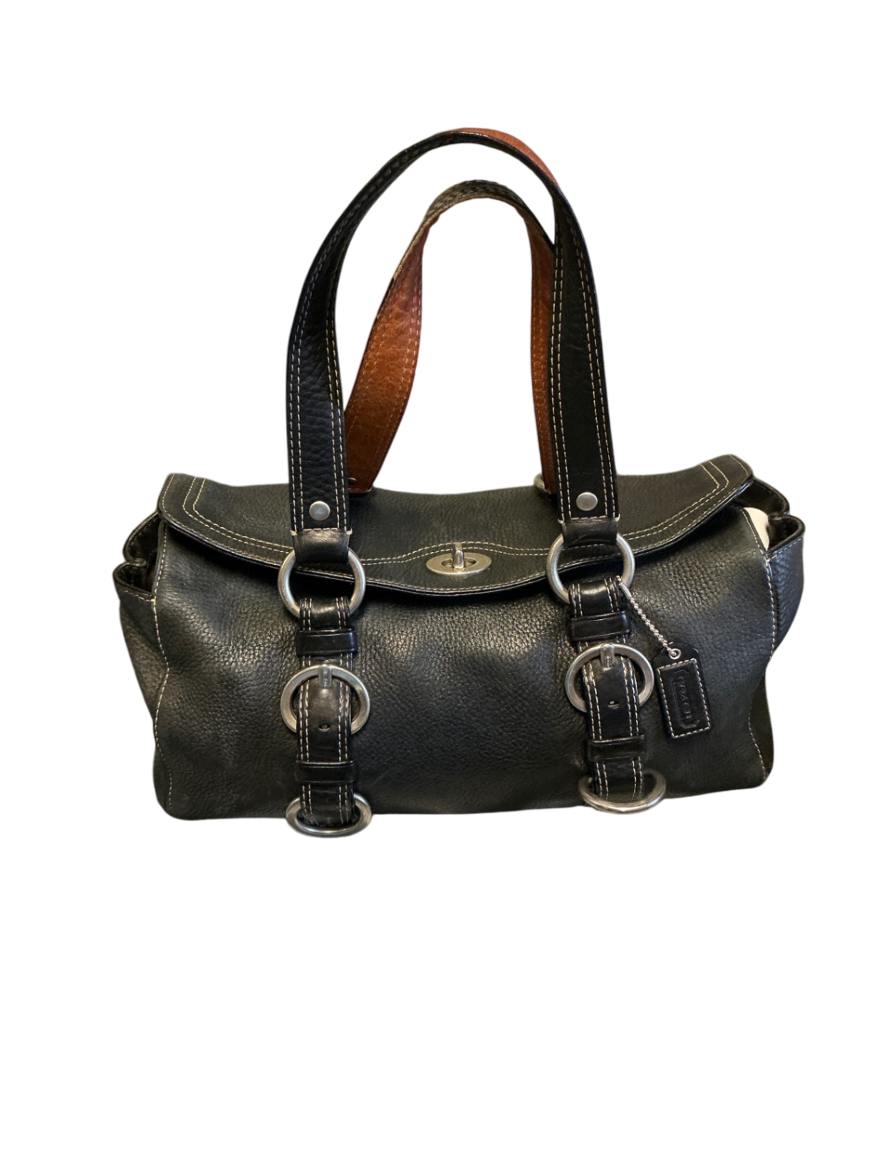 Coach Chelsea Leather Satchel - Black -
